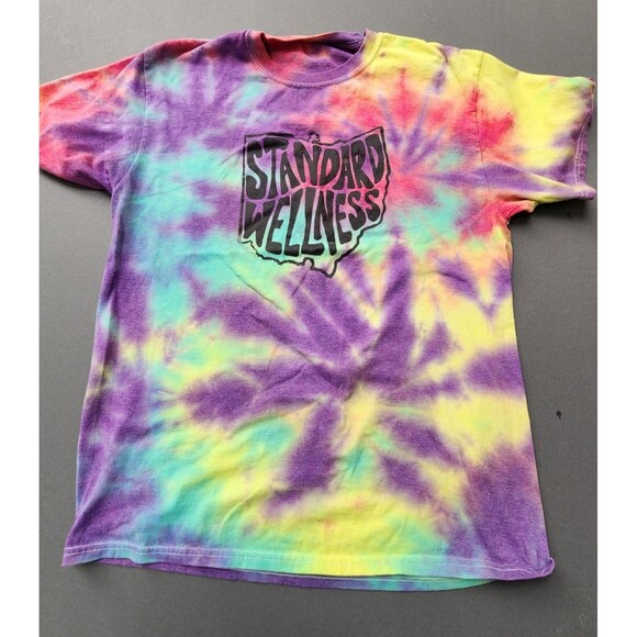 Tie Dye Marijuana 420 Weed Hippy T-Shirt Size Medium Standard Wellness Ohio - Picture 1 of 4